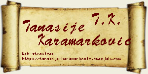 Tanasije Karamarković vizit kartica